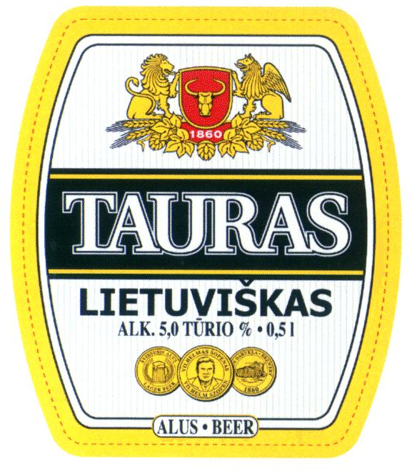 Prekės ženklas: TAURAS LIETUVIŠKAS ALUS BEER